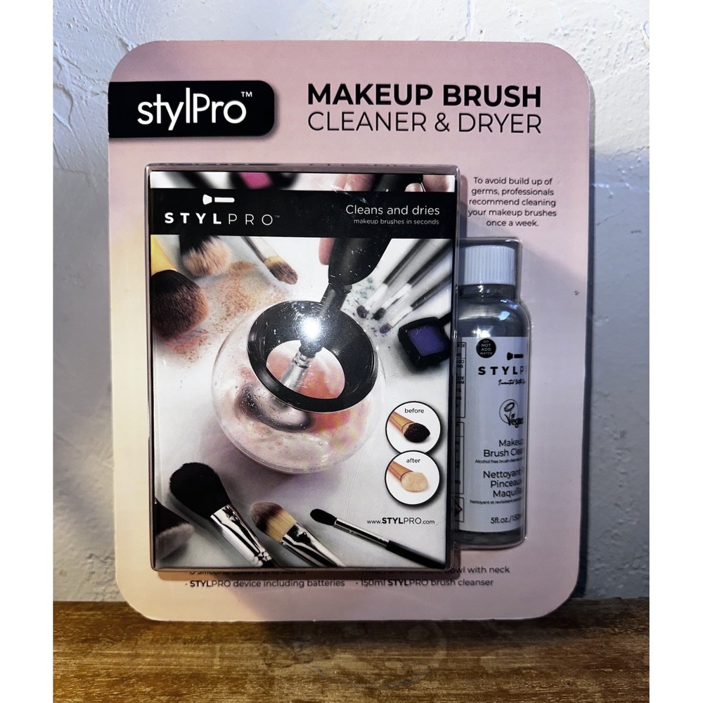 StylPro Makeup Brush Cleaner and Drier With Cleanser Liquid 5 fl oz. BLUSH Color